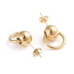304 Stainless Steel Dangle Stud Earrings&nbsp;EJEW-F246-01GP