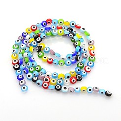 Handmade Evil Eye Lampwork Bead Strands&nbsp;X-LAMP-J029-6mm-M