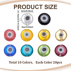 200Pcs 10 Colors Handmade Evil Eye Lampwork Beads&nbsp;LAMP-ME0001-15