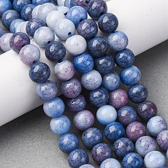グラデーション染めガラスビーズ連売り  イミテーション翡翠  ロンデル  プルシアンブルー  8.5mm  穴：1.2mm  約50~52個/連  14.33~15.31''（36.4~38.9センチメートル）&nbsp;GLAA-T031-01O-04