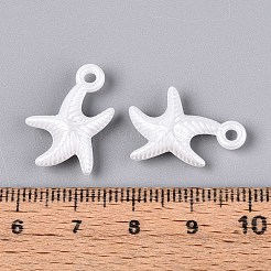ABSプラスチックパール調ペンダント  ヒトデ  乳白色  20x14x5mm  穴：2mm  約1428個/500g&nbsp;KY-T041-18