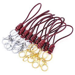 10Pcs 2 Colors Eco-Friendly Korean Waxed Polyester Cord Keychains&nbsp;KEYC-TA00034