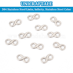 304ステンレススチールリンク  無限大  ステンレス鋼色  15x7.5x2mm  穴：4x4.5mm  20個/箱&nbsp;STAS-UN0005-29