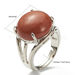 Adjustable Natural & Synthetic Gemstone Finger Rings&nbsp;RJEW-F075-01
