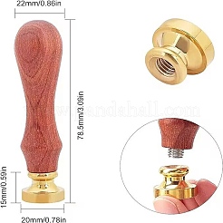 真鍮ワックスシーリングスタンプ  木製ハンドル付き  ゴールドカラー  DIYスクラップブッキング用  人魚模様  20mm&nbsp;AJEW-WH0337-011