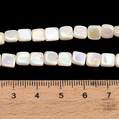 電気メッキ天然淡水シェルビーズ連売り  正方形  貝殻色  6x6x3mm  穴：0.6~0.7mm  約63個/連  14.96インチ（38cm）&nbsp;SH-CBA93AD-05