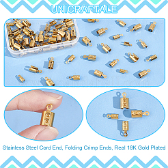 80Pcs 4 Size Ion Plating(IP) 201 Stainless Steel Cord End&nbsp;STAS-UN0049-51