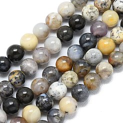 天然樹枝状オパールビーズ連売り  ラウンド  6mm  穴：0.8~0.9mm  約66~69個/連  15.16''~15.47''（38.5~39.3センチメートル）&nbsp;G-R494-A23-02A