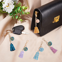 8Pcs 8 Colors Laser Style Sequins Cloth Ball Tassel Pendant Decoration&nbsp;KEYC-WR0001-23