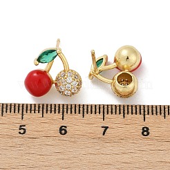 Brass Micro Pave Cubic Zirconia Stud Earrings&nbsp;EJEW-F895-27A-01G