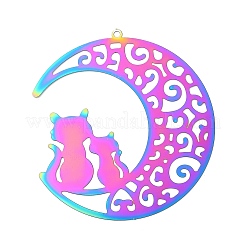 201 Stainless Steel Filigree Pendants&nbsp;STAS-K257-09RC