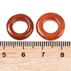 天然ミャンマー翡翠の染色ペンダント  リングチャーム  チョコレート  14.5~15x2~4.5mm  穴：8~9mm&nbsp;G-D364-06B