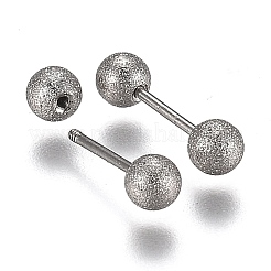 Tarnish Resistant 304 Stainless Steel Ball Stud Earrings&nbsp;EJEW-H113-01P-B