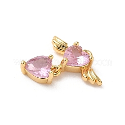 Brass Micro Pave Cubic Zirconia Pendants&nbsp;KK-D504-11G