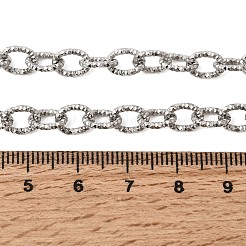 6mm 201ステンレススチールテクスチャアズキチェーンネックレス（ユニセックス）  変色しない  ステンレス鋼色  21.81インチ（55.4cm）&nbsp;NJEW-K302-06P