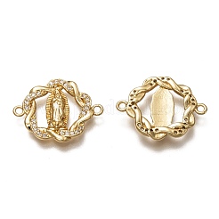 Brass Micro Pave Clear Cubic Zirconia Links Connectors&nbsp;ZIRC-C020-30G