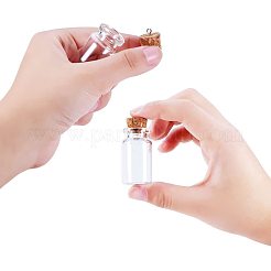 ガラス瓶ガラス希望ボトル  コルク栓付き  ビーズの容器  ミックスカラー  40x22mm  内径：13mm  コルク栓：12~14.5x11~12mm  30個/セット&nbsp;AJEW-PH0015-01