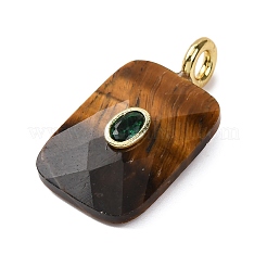 Natural Tiger Eye Faceted Pendants&nbsp;G-B186-01G-08