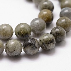 天然石ラブラドライトビーズ連売り  ラウンド  12mm  穴：1mm  約31個/連  14.9インチ〜15.1インチ&nbsp;G-D840-64-12mm