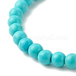 Synthetic Turquoise(Dyed) Starfish Stretch Bracelet&nbsp;BJEW-JB07702-03