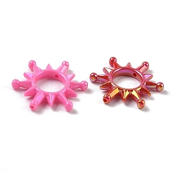 UVメッキ不透明アクリルビーズ  花  ミックスカラー  44x40x6mm  穴：2mm&nbsp;AC-CBAE004-03A