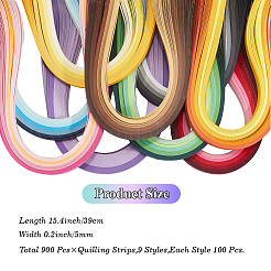 9Sets 9 Styles Gradient Rectangle Quilling Paper Strips&nbsp;DIY-CP0012-32