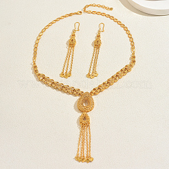 Vintage Alloy Hollow Teardrop Tassel Necklace & Earrings Sets for Women&nbsp;VM3749