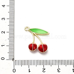 合金エナメルチャーム  ゴールドカラー  チェリー  18.5x17.5x5.5mm  穴：1.6mm&nbsp;LS-FIND-A051-08A-G