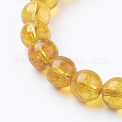天然石クオーツクリスタルビーズ連売り  ラウンド  染め＆加熱  8mm  穴：1mm  約24個/連  8インチ&nbsp;G-C076-8mm-6