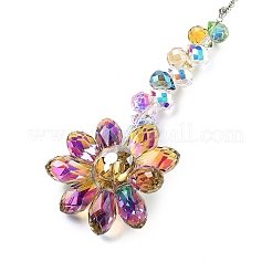 Glass Flower Hanging Suncatchers&nbsp;HJEW-C009-01F