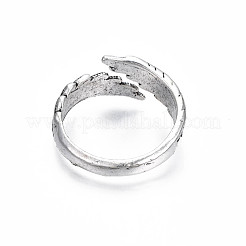 Double Wing Alloy Open Cuff Ring for Men Women&nbsp;RJEW-T009-31AS