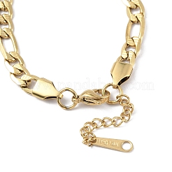 Ion Plating(IP) 304 Stainless Steel Figaro Chain Bracelets for Men Women&nbsp;BJEW-M293-08G