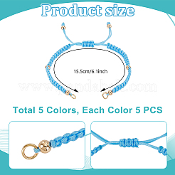 25Pcs 5 Colors Braided Nylon Cord Bracelet Making&nbsp;BJEW-PH01861