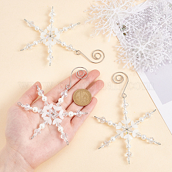 Christmas Snowflake Glass Pendant Decoration&nbsp;HJEW-GO00060