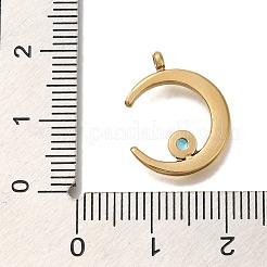 Ion Plating(IP) 304 Stainless Steel Aquamarine Rhinestone Pendants&nbsp;STAS-P371-054G