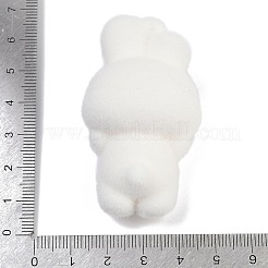フロッキー樹脂ペンダント  兎  ホワイト  57x32x26mm  穴：3mm&nbsp;RESI-S017-05B
