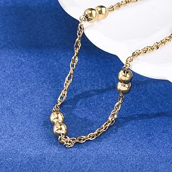 304 Stainless Steel Rope Chain Bracelets for Women&nbsp;BJEW-C094-06G
