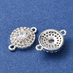 Brass Pave Clear Cubic Zirconia Connector Charms&nbsp;CU-CBAEC99-06S