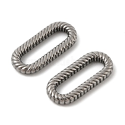 304ステンレススチールリンクリング  ツイストオーバル  ステンレス鋼色  21.5x9.5x2.5mm  内径：16x4mm&nbsp;STAS-K254-06G-P