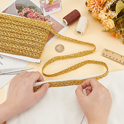 Polyester Braided Metallic Lace Trim&nbsp;SRIB-WH0011-180B-01