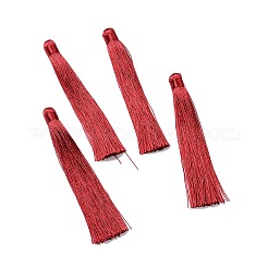 ナイロンタッセルビッグサイズパーツ  暗赤色  120x10mm  穴：5mm&nbsp;HJEW-G010-B02