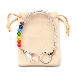 Chakra Leaf Crystal Suncatcher Dowsing Pendulum Pendants&nbsp;PALLOY-JF00461-01