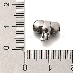 304ステンレススチールビーズ  象  アンティークシルバー  10x12x5.5mm  穴：1.8mm&nbsp;STAS-G350-13AS