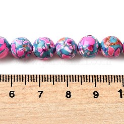 染色された天然マグネサイトビーズ連売り  ラウンド  ショッキングピンク  8mm  穴：1.2mm  約50個/連  15.63~15.87インチ（39.7~40.3cm）&nbsp;G-L617-D01-8mm-05