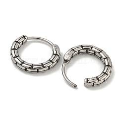 316サージカルステンレスフープピアス  リング  アンティークシルバー  15x2.5mm&nbsp;EJEW-D096-19C-AS