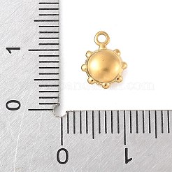 304ステンレススチールチャーム  イオンプレーティング（ip）  太陽のチャーム  14KGP本金メッキ  9.5x7.5x3mm  穴：1.2mm&nbsp;STAS-Q351-10G