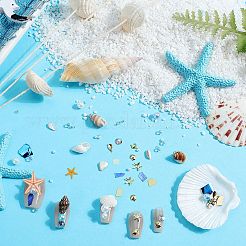 海をテーマにした天然貝殻、樹脂、プラスチック、合金のネイルアートデコレーション  ミックスカラー  2~16.5x2~12x0.5~8mm  1セット/スタイル&nbsp;MRMJ-CP0001-34E
