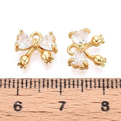 Brass Micro Pave Cubic Zirconia Charms&nbsp;KK-N263-93B-G