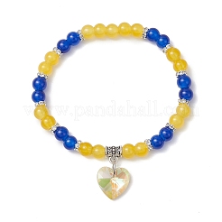 Baking Paint Imitation Jade Glass Round Beaded Charm Bracelets&nbsp;BJEW-JB11737-04