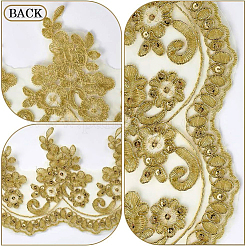 3ヤードの花のレーストリム  ポリエステルレースリボン  洋服アクセサリー  ダークチソウ  5-1/8インチ（130mm）&nbsp;OCOR-WH20003-16A